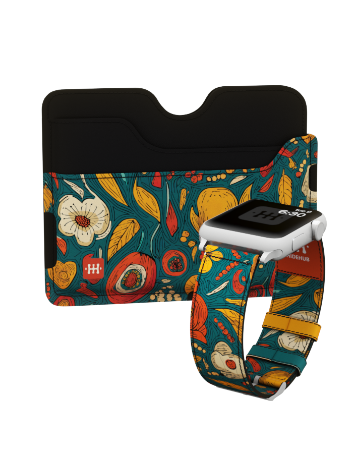 Set: Kožna narukvica za Apple sat i novčanik – Jesen