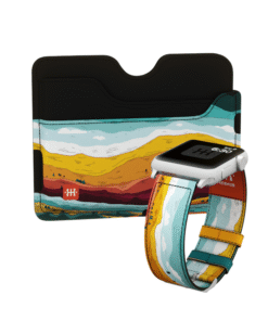 Set: Kožna narukvica za Apple sat i novčanik – Pustinja