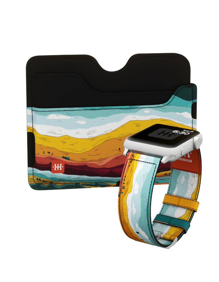 Set: Kožna narukvica za Apple sat i novčanik – Pustinja