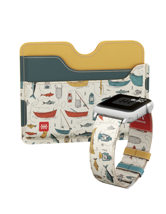 Set: Kožna narukvica za Apple sat i novčanik – Pecanje