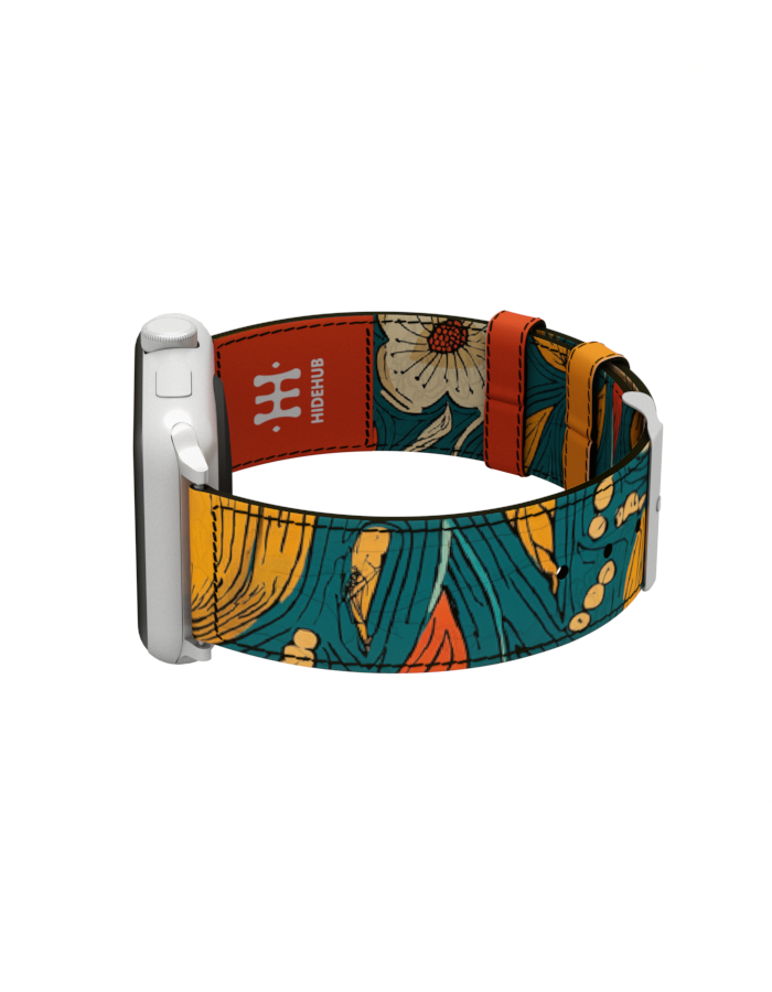 Set: Kožna narukvica za Apple sat i novčanik – Jesen - Slika 2