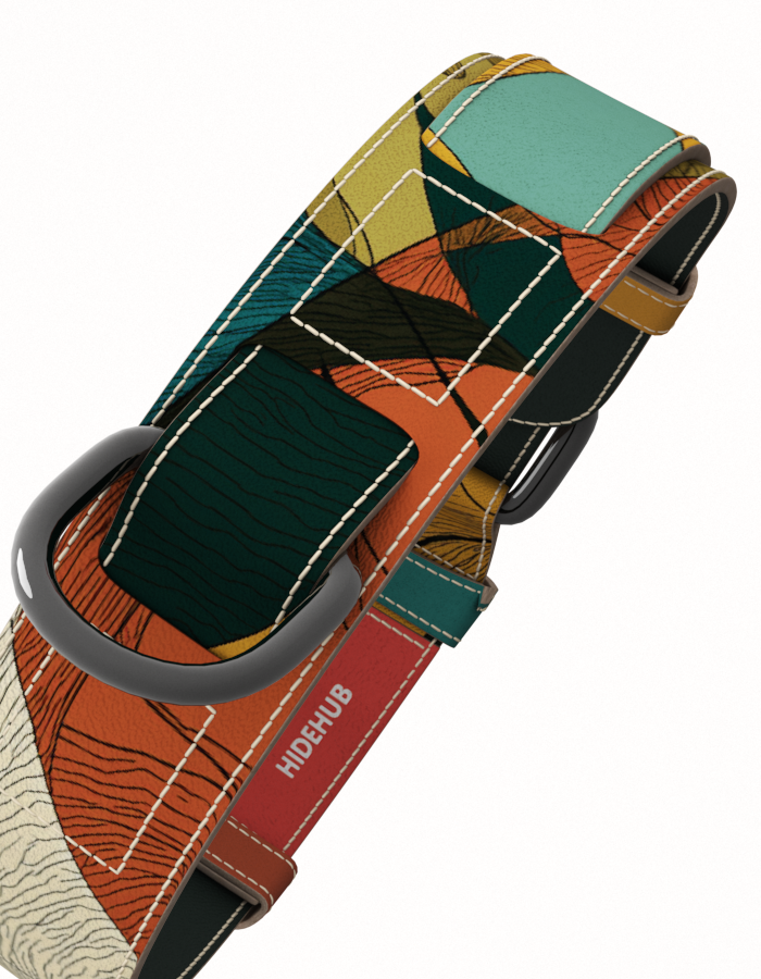 Ručno izradjen kožna ogrlica za pse sa metalnom kopčom – HideHub dizajn