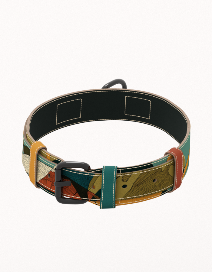 Ručno izradjen kožna ogrlica za pse sa metalnom kopčom – HideHub dizajn