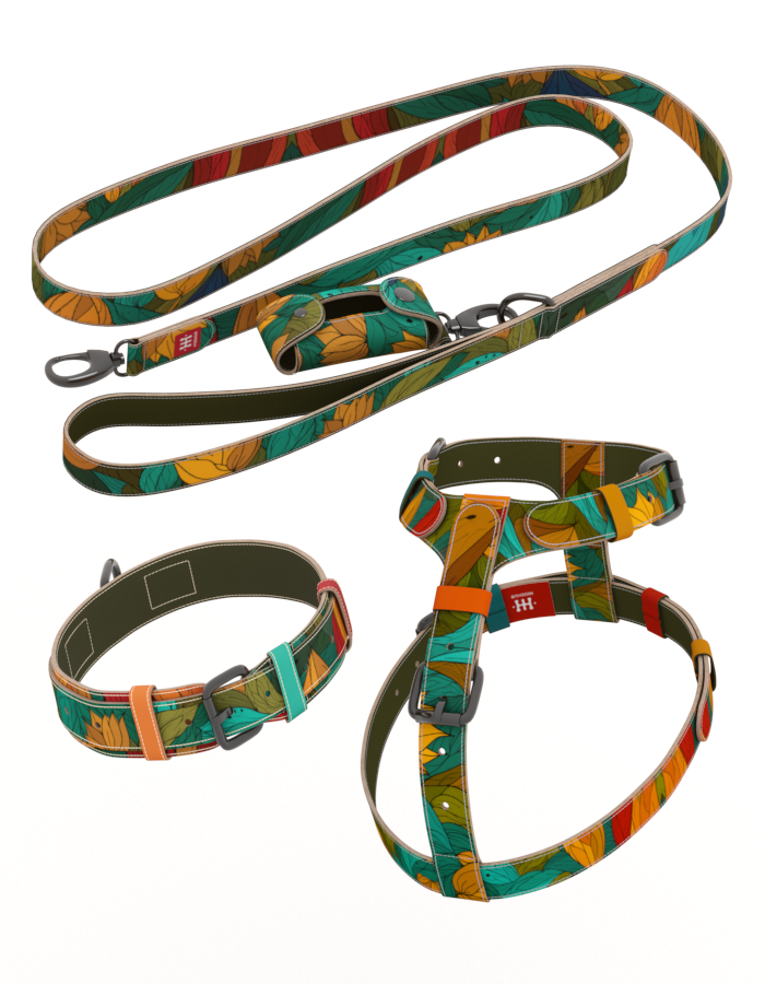 Kompletan HideHub set za pse – kožni am, ogrlica i povodac